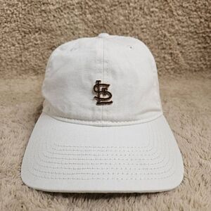 St Louis Cardinals Hat Womens Adjustable White Gold Logo Shane Co Baseball Cap
